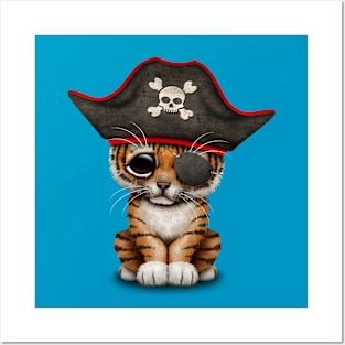 Cute Baby Tiger Cub Pirate Posters and Art